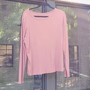 Orange ribbed fitted top